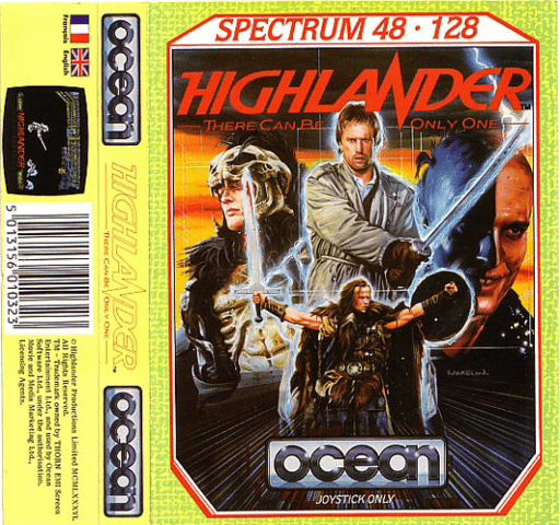 Highlander box art for ZX Spectrum